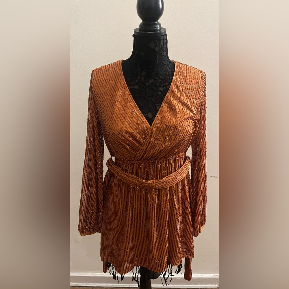 Bronze sequin dress